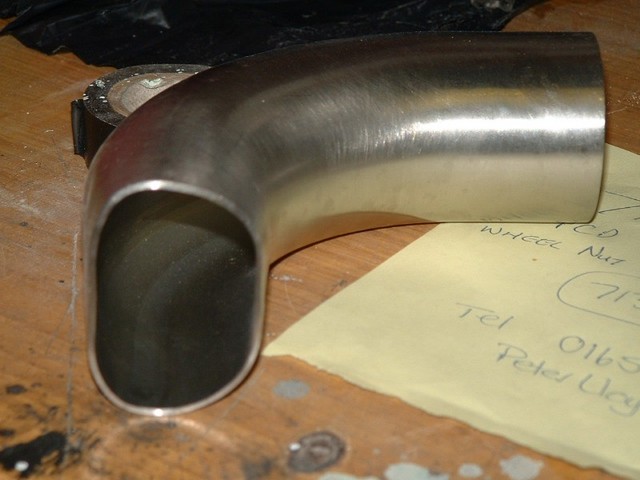 1 off 51mm stainless steel bend with modified end